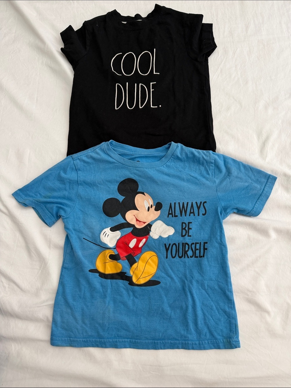 Disney Kids Mickey Mouse Blue Graphic Tee with Black 'Cool Dude' Tee size 4T